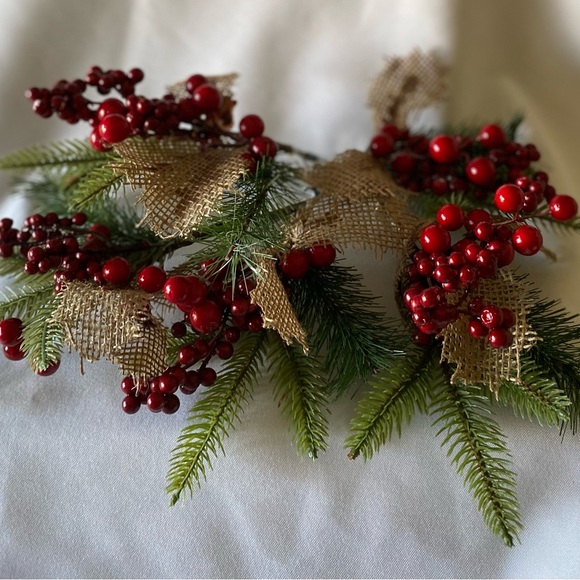 Lot of 5 9” Traditional Berry and Burlap Pine Picks with end Clip Beautiful - Picture 6 of 10